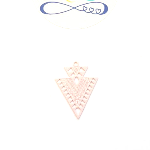 *estampe double triangle rose 20x17mm ros28-3.*