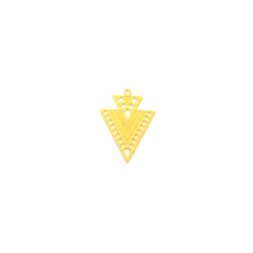 Breloque filigrane triangle jaune 20x17mm ja19-4