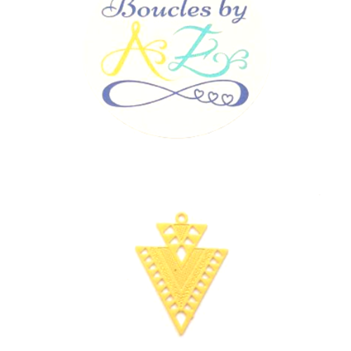 *lot estampe double triangle jaune 20x17mm x10 lotja19-4.*