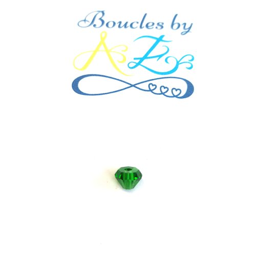 *perle facettée diamant verte 6x4mm pve12-11*
