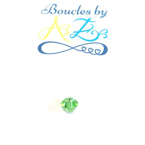 *perle facettée diamant verte 6x4mm pve12-10*