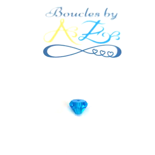 *perle facettée diamant turquoise 6x4mm ptu6-21*