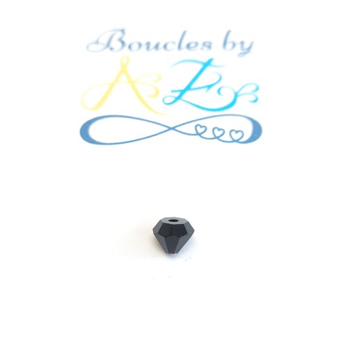 *perle facettée diamant noir 6x4mm pno4-3*