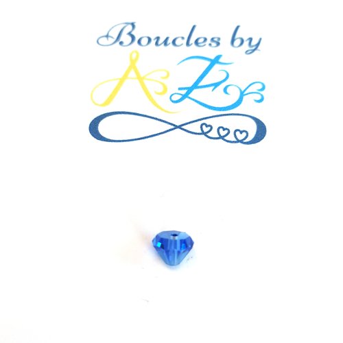 *perle facettée diamant bleu 6x4mm pble8-16*