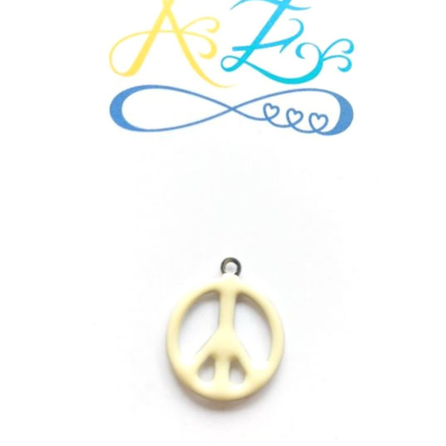 *sequin émaillé peace blanc cassé 19mm dest080*