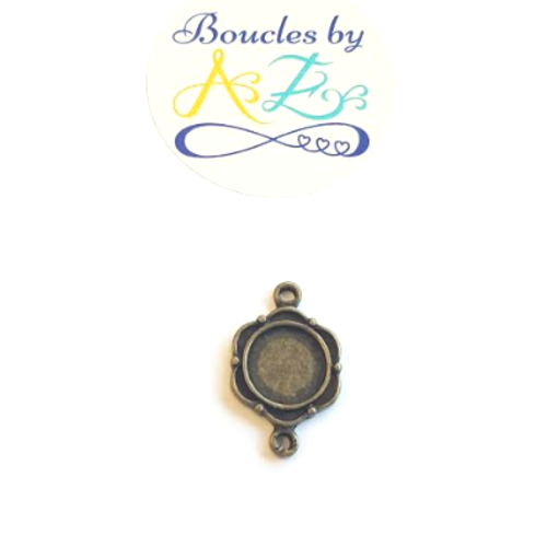 *intercalaire fleur support cabochon 10mm bronze dest084*