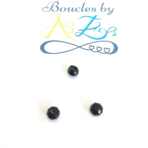 *perle facettée rondelle noire 4x3mm pno2-20*