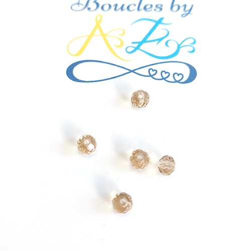 *lot perle facettée rondelle transparente 4x3mm x10 lotpblc6-12*