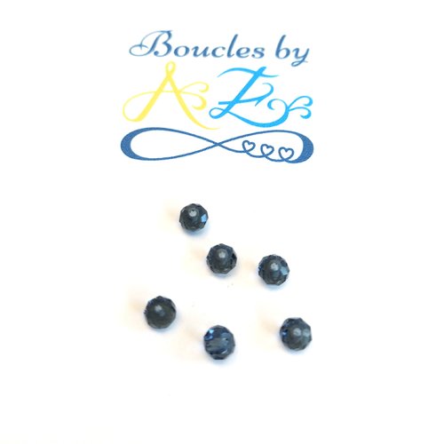 *lot perle facettée rondelle bleue 4x3mm x10 lotpble8-9*