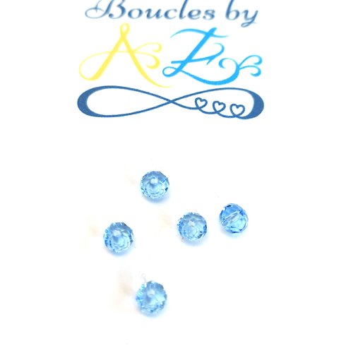 *lot perle facettée rondelle bleue 4x3mm x10 lotpble8-15*