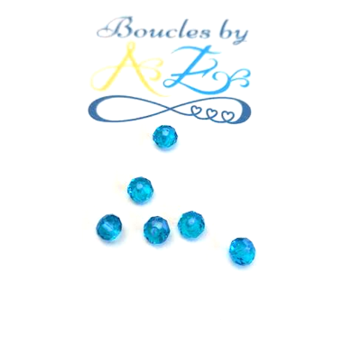 *lot perle facettée rondelle turquoise 4x3mm x10 lotptu6-10*