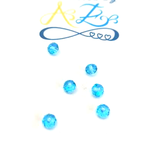 *perle facettée rondelle turquoise 4x3mm ptu7-24*