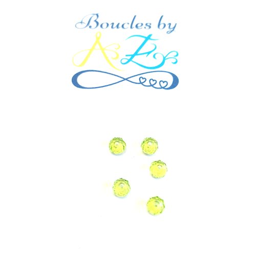 *perle facettée rondelle verte 4x3mm pve12-5*