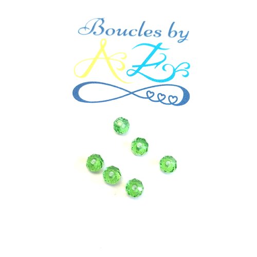 *lot perle facettée rondelle verte 4x3mm x10 lotpve12-6*