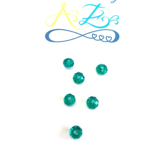 *perle facettée rondelle turquoise 4x3mm pve12-7*