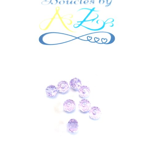 *lot perle facettée rondelle violette 4x3mm x10 lotpvi8-2*