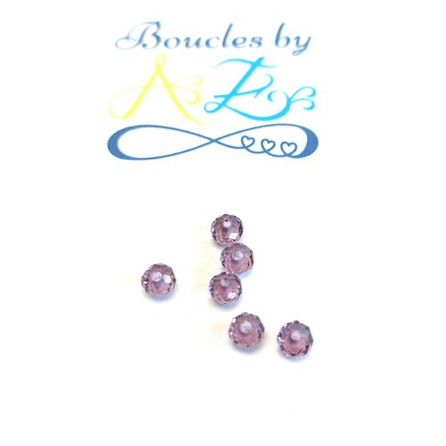 *lot perle facettée rondelle violette 4x3mm x10 lotpvi8-3*