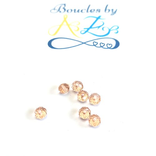 *lot perle facettée rondelle rose 4x3mm x10 lotpros5-12*