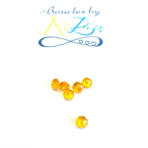 *perle facettée rondelle jaune 4x3mm pja7-9*