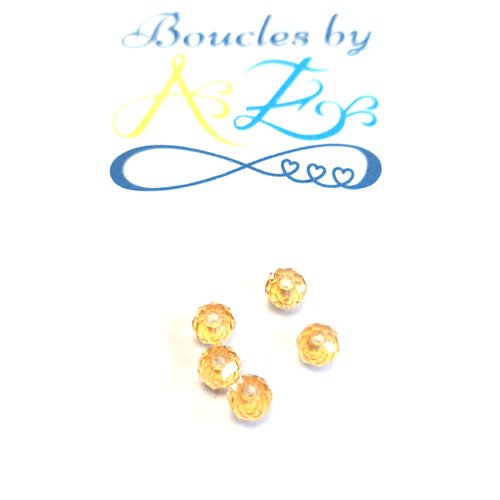 *lot perle facettée rondelle jaune 4x3mm x10 lotpja7-10*
