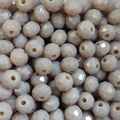 *perles à facettes grises 4x3mm x50 pgr4-11*