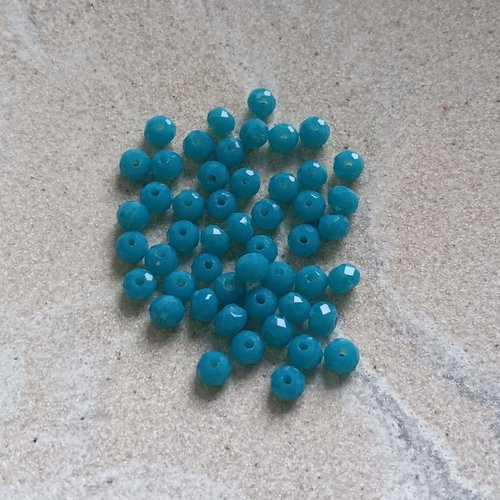 Perles à facettes bleues 4x3mm x50 pble7-4