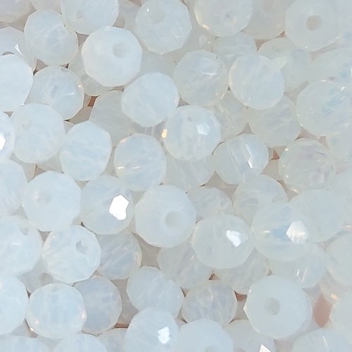 *perles à facettes blanches 4x3mm x50 pblc4-6*