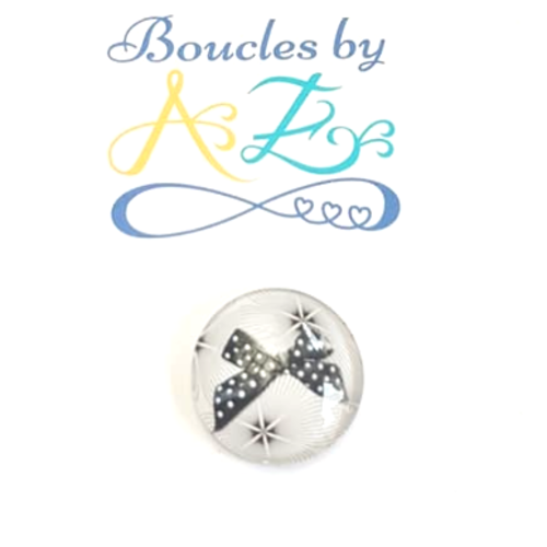 *cabochon noeud noir et blanc 20mm caplv107-1*
