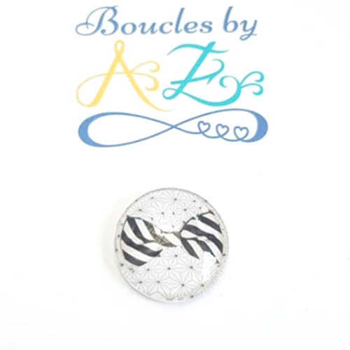 *cabochon noeud noir et blanc 25mm caplv107-5-25*