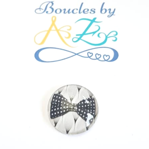 *cabochon noeud noir et blanc 25mm caplv107-6-25*