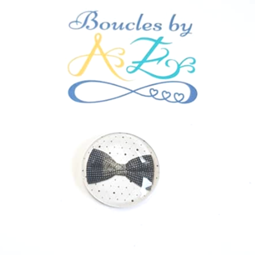 *cabochon noeud noir et blanc 25mm caplv107-7-25*