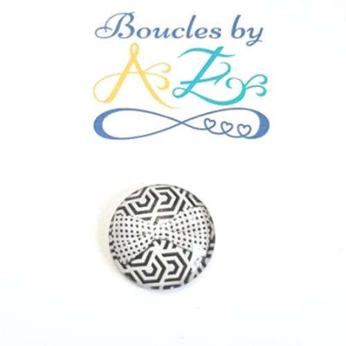 *cabochon noeud noir et blanc 25mm caplv107-8-25*