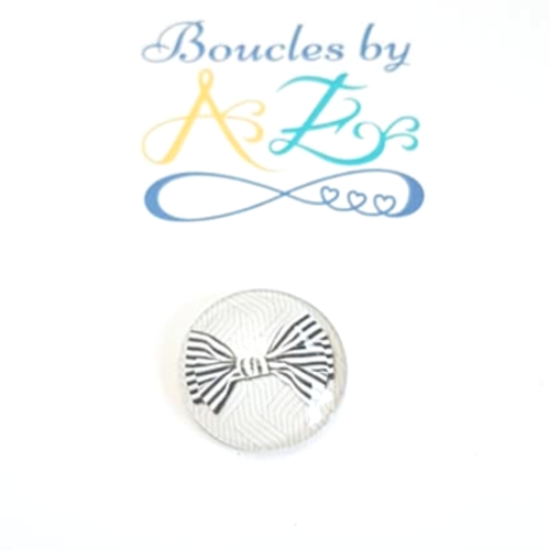*cabochon noeud noir et blanc 20mm caplv107-11*