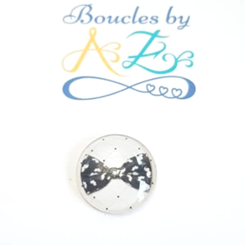 *cabochon noeud noir et blanc 25mm caplv107-13-25*