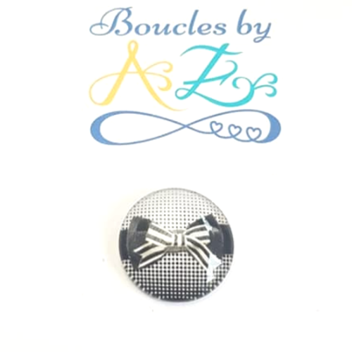 *cabochon noeud noir et blanc 20mm caplv107-14*