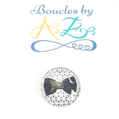 *cabochon noeud noir et blanc 20mm caplv107-15*
