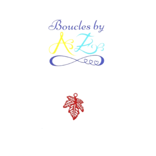 *estampe feuille rouge 14x10mm rou12-4.*
