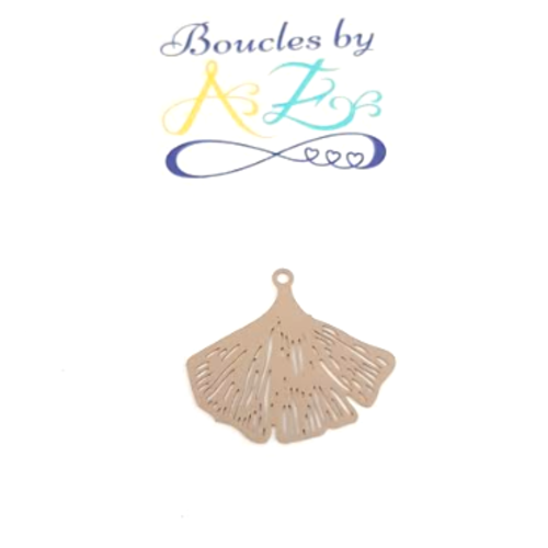 *estampe feuille de ginkgo beige 20x25mm blc19-2.*