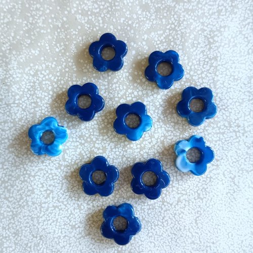 *perle fleur bleue 14mm pble11-11*