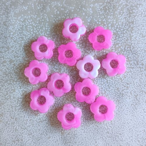 *perle fleur rose 14mm pros8-16*