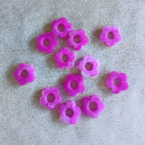 *perle fleur rose 14mm pros8-17*