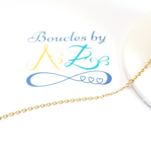Chaîne maille ovale acier inoxydable doré 2,5x2mm cha-45