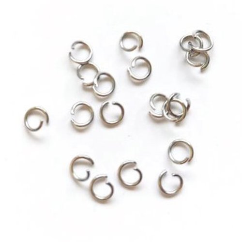 Anneaux de jonction argentés acier inox 4x0,7 mm x50 app-195