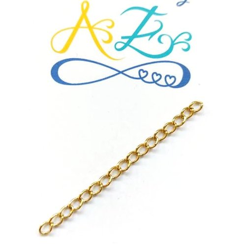 Chaînette d'extension acier inoxydable doré 5cm cha-56