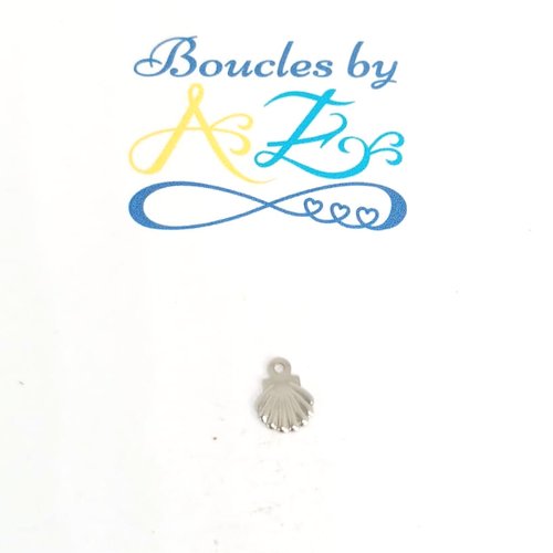 *breloque coquillage argenté acier inoxydable ar16-5*