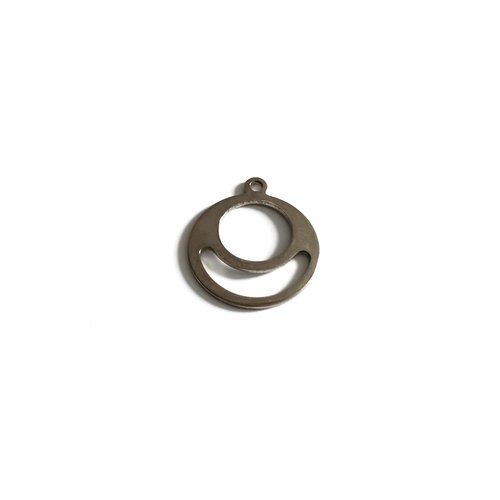Breloque cercle argenté acier inoxydable 18x16mm ar16-6