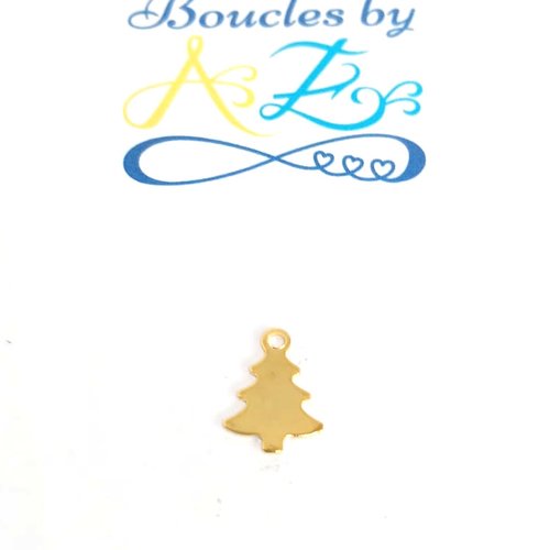 Breloque sapin doré acier inoxydable do13-5