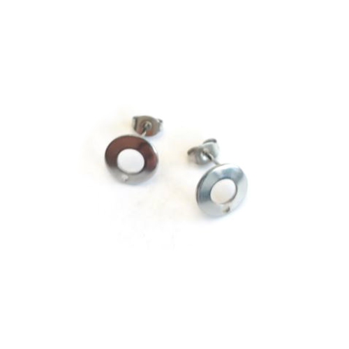 Clous d'oreilles cercle en acier inox 10mm sbopu-77