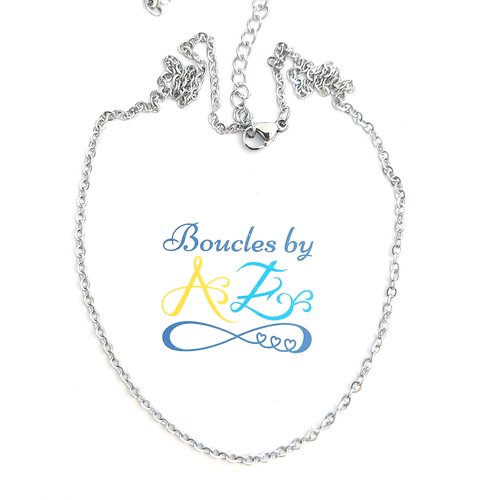 *collier maille forçat acier inox argenté sbr-73*