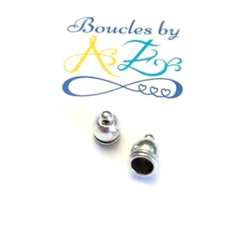 *lot embout cordon argenté à coller 12x7mm x10 lotapp-194*
